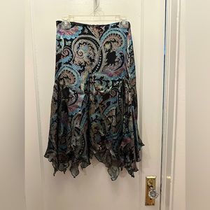 Silk-like Multicolored Skirt